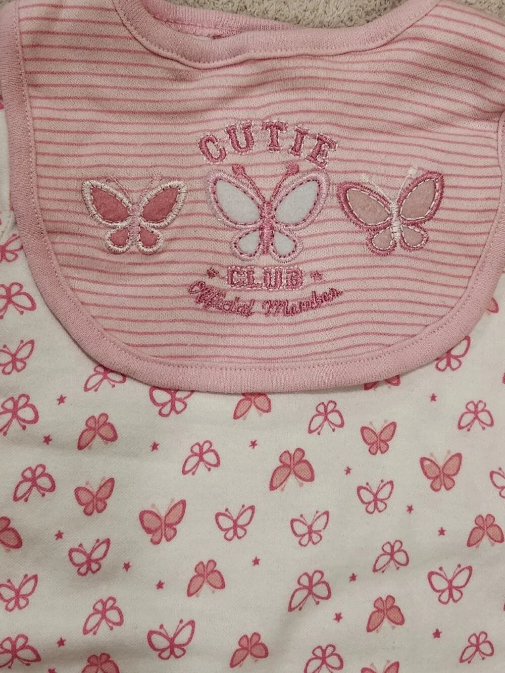 Only Girls - Baby Girls' 3-Pc Butterfly Onesie Set